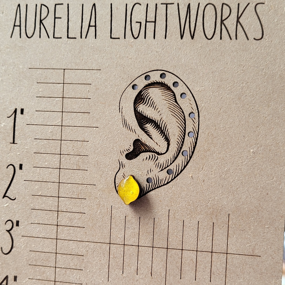 🍋 Shiny lemon stud earrings - Picture 5 of 7